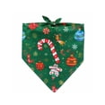 thumbnail image 2 of Racsoh Christmas Pet Bandana, Festive Dog Neck Scarf with Candy Cane Print, Soft Triangle Bib for Small Medium Cats, for Party Photo Winter Decor (Green B), 2 of 7