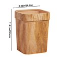 thumbnail image 5 of Wood Grain Plastic Trash Can Bedroom, Farmhouse Wastebasket Bin Retro Style, Brown Trash Can for Room Aesthetic, Open Top Garbage Can for Office, Living Room, Hotel, Bathroom, 5 of 5