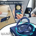 thumbnail image 4 of for Samsung Galaxy Z Flip 5 5G Phone Case, Magnetic 360 Rotating Ring Kickstand Frosted Hard PC Case with Wireless Charging Compatibility for Samsung Galaxy Z Flip 5 5G, Royalblue, 4 of 11