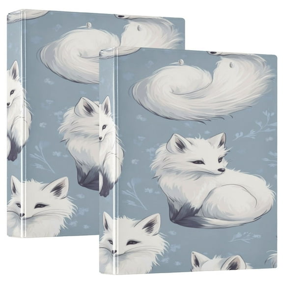 WOBOGO Cute Fox File Folders Extra Large Capacity to Hold 200 Sheets of Documents Hard Shell Ring Binder for School Home Office