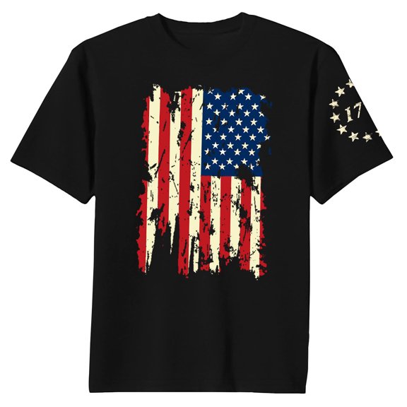 Mens Tops 4th of July Shirts for Men American Flag Patriotic T-Shirt Independence Day Graphic Tee Tops