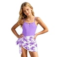 thumbnail image 6 of CHENge Kids Swimsuits Girls 6-7 Trendy Color Block Lightweight Upf 50+ Sun Protection Bathing Suit Contrast Trim Girls' Swimwear Skirt Size 9-16, 6 of 8
