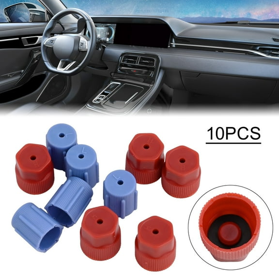 BTOER 10pcs Car A/C for R134a High and Low Side AC Charging Port Service Cap Dust Covers