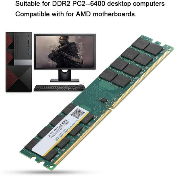 Computer Memory Stick 4GB 800MHZ 240pin RAM Memory Module Designed for DDR2 PC2 6400 Desktop Computer for AMD 1.8V Walmart