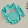 thumbnail image 3 of Okbabeha Baby Girl Boy Long Sleeve Sweatshirt Romper Letter Print Sweater Onesie Newborn Infant Jumpsuit Fall Clothes Outfits, 3 of 7
