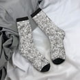 thumbnail image 5 of Xecao Silver Glitter Pattern Sport Socks for Women and Men Crew Socks Sporty Calf Socks Casual Socks, 5 of 6