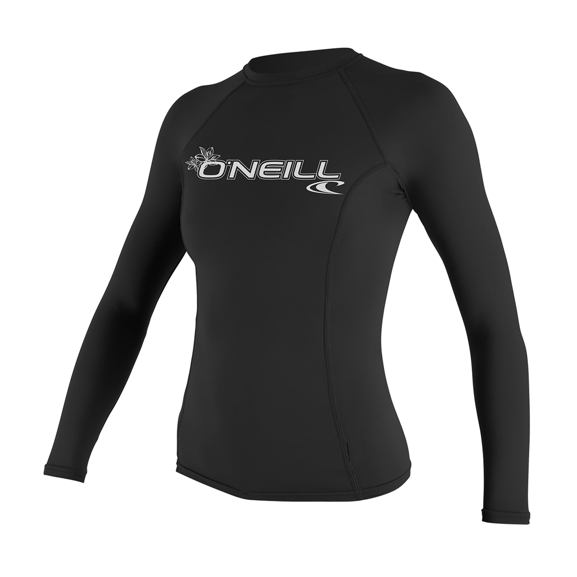 ONeill Wetsuits Womens Basic Skins Long Sleeve Rash Guard Oneill Uv Sun Protection-Black S Small