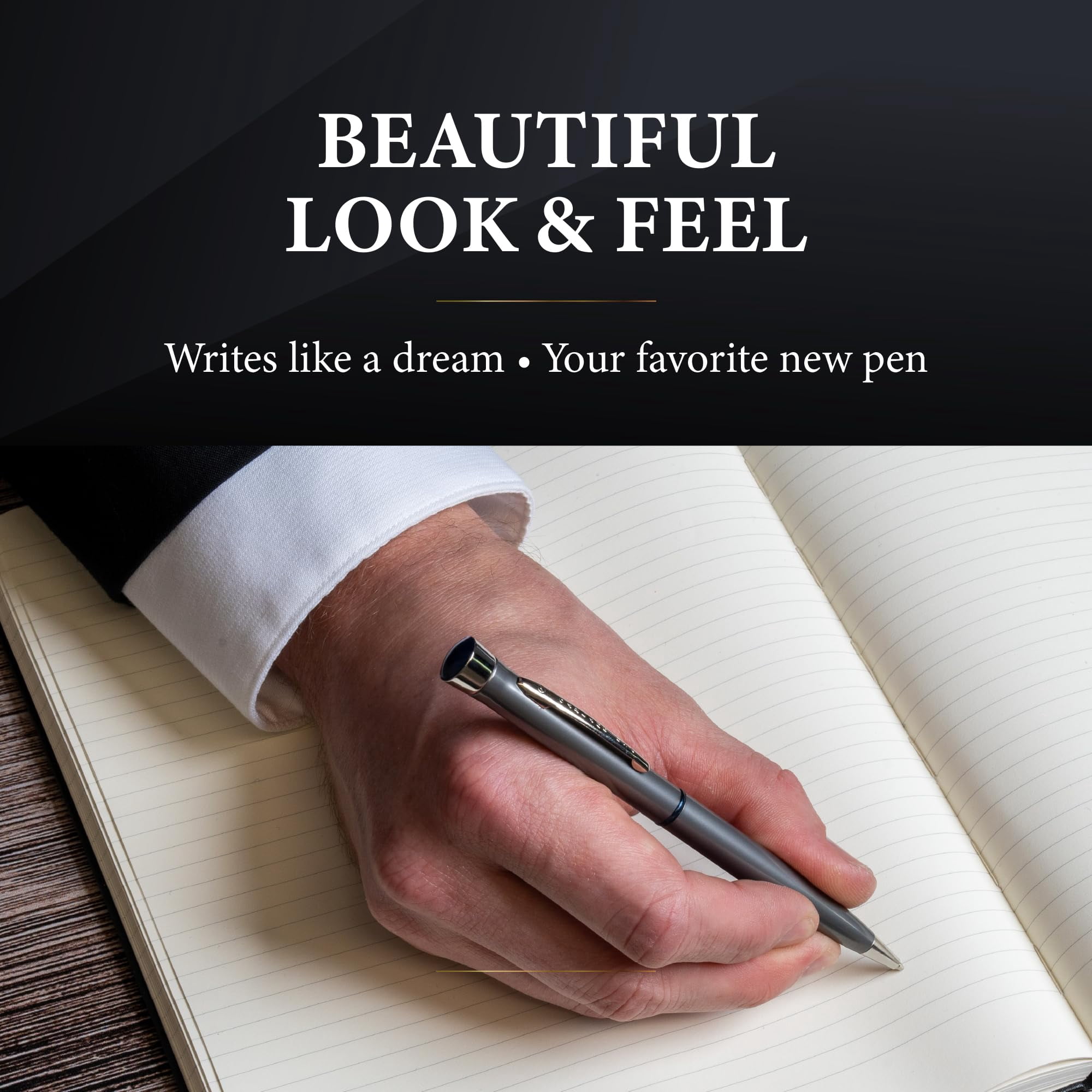 Garland Recycled Metal Twist Pen- Made in USA- Eco-Friendly Pen for Executive Desk Gifts, Professional, Post-Consumer Recycled Metal With Recycled Gift Box, Refillable- Chrome