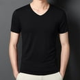 thumbnail image 2 of AHTJRT Men's Soft Short Sleeve Moisture Wicking V-Neck Workout Casual Athletic Gym Tee Tops Black 5XL, 2 of 6