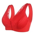 thumbnail image 2 of VISALY Push Up Bra Lace Bras Womens Lace Bra Solid Color Fashion Bra Gather Underwear Bra Wireless Bras For Women Strapless Bras For Women Plus Size Bras For Women Red 38, 2 of 5