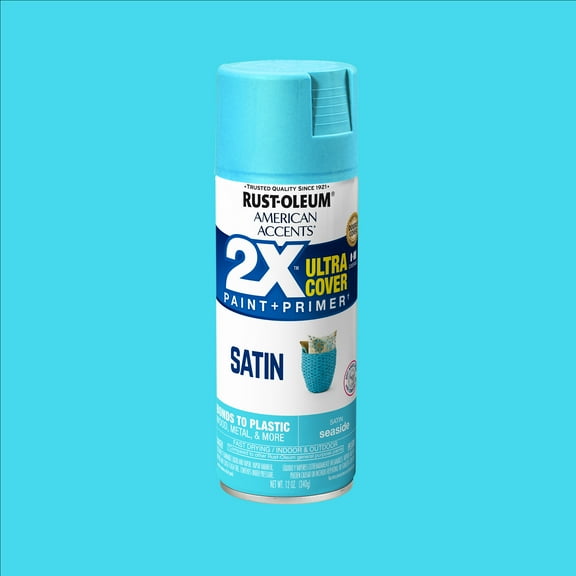 Seaside, Rust-Oleum American Accents 2X Ultra Cover Satin Spray Paint-327939, 12 oz