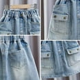 thumbnail image 7 of Afuyipoi Girls Denim Skorts,with Pockets Breathable Elastic Waist Pocket Jump Skirt Blue 11-12, 7 of 7