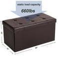 thumbnail image 5 of 30"L Faux Leather Folding Storage Ottoman Bench, Storage Chest Footrest Coffee Table Padded Seat, 5 of 6