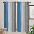 thumbnail image 2 of 84 Inch Long Tier Curtains for Kitchen, Retro Farmhouse Blue and Gray Ombre Wood Grain Bathroom Window Curtains Rod Pocket Short Curtains Window Treatment Tiers for Living Room Farmhouse 2 Panels, 2 of 5