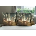 thumbnail image 6 of Ambesonne City Throw Pillow Cover 4 Pack, Shanghai Finance Zone View, 18", Charcoal Grey Multicolor, 6 of 7