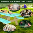 thumbnail image 6 of Picnic Table Cover with Bench Covers: 6ft Waterproof Elastic Fitted Tablecloth Cover - 3-Piece Set Vinyl Tablecloth with Flannel Backing for Picnic Camping Party Indoor Outdoor Light Blue 72"x30", 6 of 7