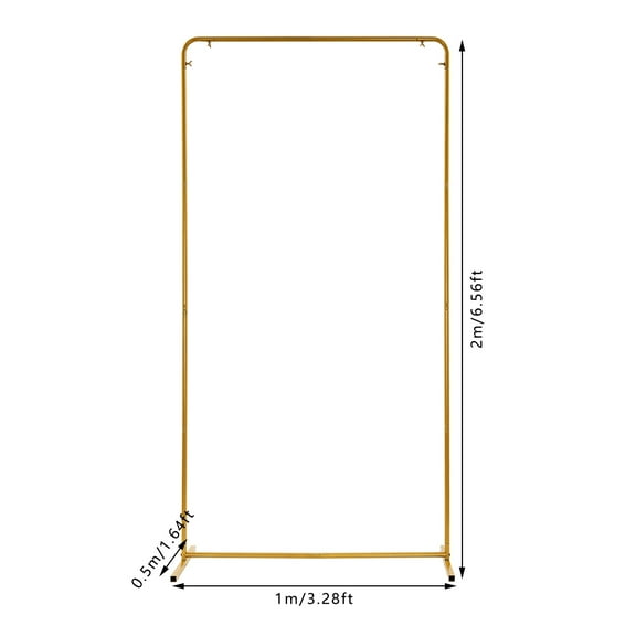 1*2m Wedding Arch Backdrop Stand for Ceremony Square Gold Balloon Arches Stand