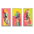 thumbnail image 2 of Designart "Iconic Polaroid Pop Art Vintage Woman Portrait" Woman Pop Art Framed Wall Art Set Of 3 - Pink Glam Frame Canvas Set For Living Room Decor, 2 of 6