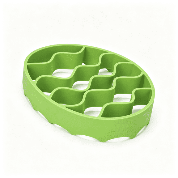 ACDANC Oval Silicone Roasting Racks for 6Qt 8Qt & Crockpot - Non-Stick Steaming Rack Insert for Baking,Canning & Oven Use - Easy-To-Clean Flexible Design Kitchen Accessories (Green)