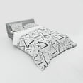 thumbnail image 2 of Ambesonne Geometric Bedding Set 4 Pcs, Monochrome Triangles, Queen, Black White, 2 of 2