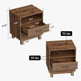 thumbnail image 2 of CHITOOMA 2-Drawer Nightstand with Open Shelf, Wood Fluted Bedside Table with Storage, Small End Table for Bedroom Living Room, Walnut, 2 of 9