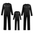 thumbnail image 5 of Matching Family Pajama Sets Silk Christmas Pajamas Long Sleeve Crew Neck Soft Loungewear 2 Piece Christmas Family Pjs, 5 of 8