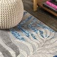 thumbnail image 6 of JONATHAN Y AMALFI COAST 2 x 10 Runner Rug, Tropics Palm Leaves - Gray/Blue, AMC100A-210, 6 of 11