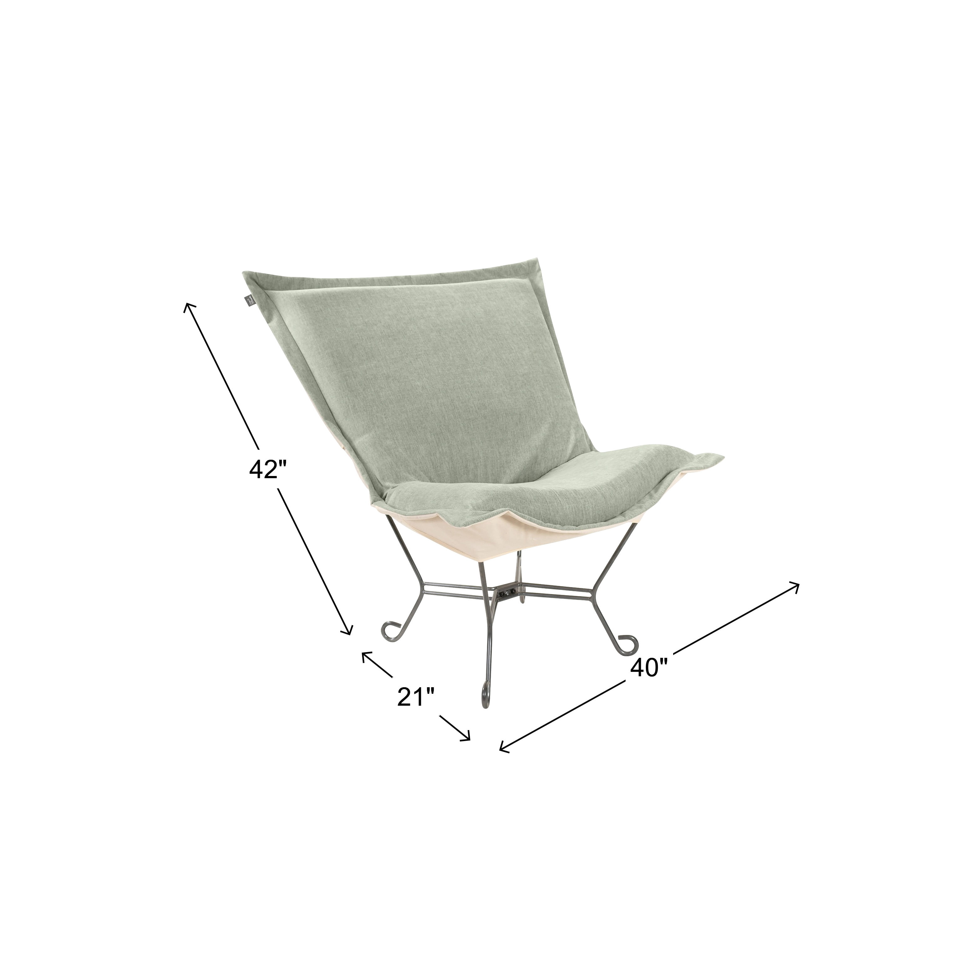 Komodo Sage Puff Chair and Frame