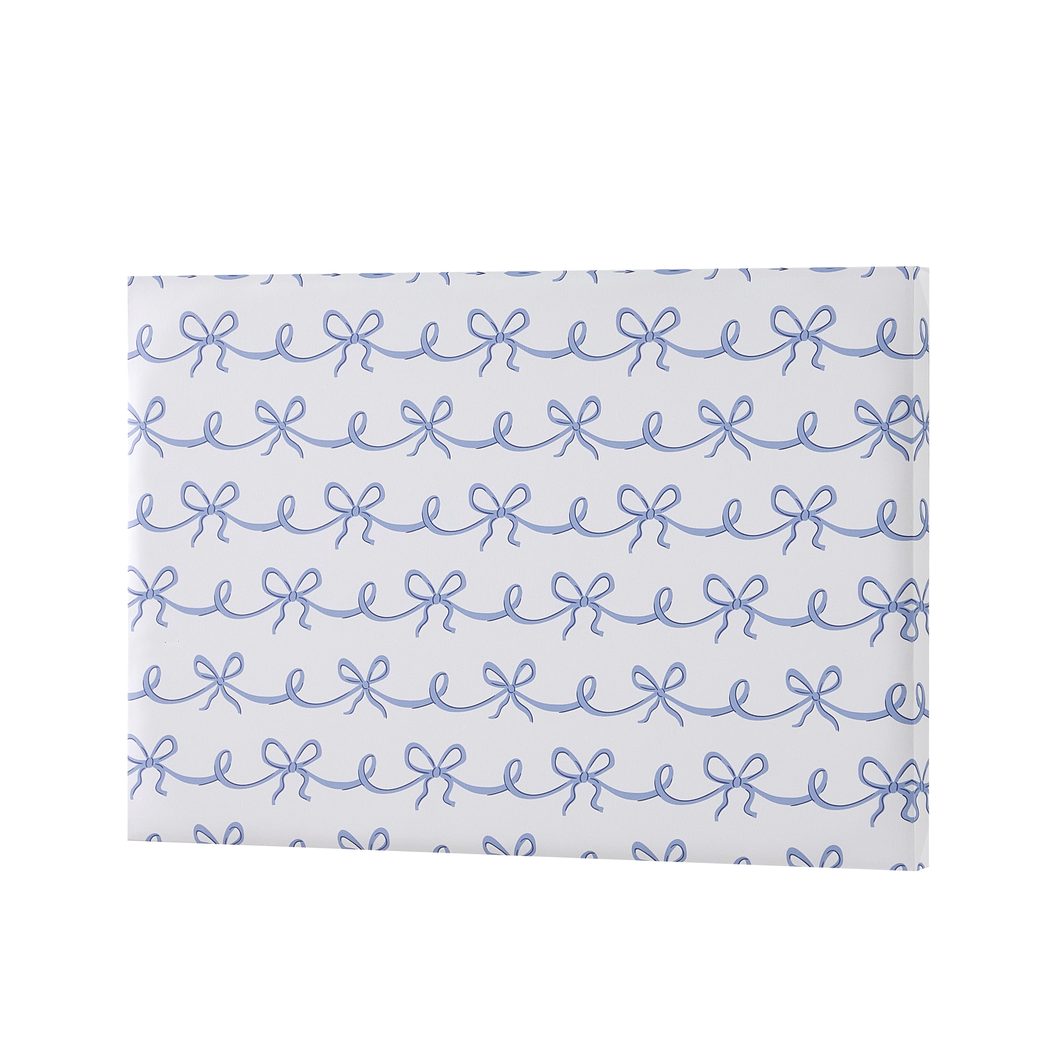 Urban Shop Dorm Bulletin Board, 24" x 16", Blue, Ribbon Print, Decorative Bow & Pearl Push Pins Included