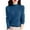 Blue, variant on Women's Mock Turtleneck Sweater, Long Sleeve Embossed Design Pullover, Chunky Knit Winter Top, Solid Color Casual Jumper, Batwing Sleeve Sweater, Everyday Winter Wear Beige L