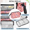 thumbnail image 4 of Nylon Fish Mouth Pencil Case with Large Capacity Zipper Pencil Pouch Bows and Strawberries Pattern Pencil Bag Organizers, 4 of 7