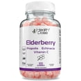 thumbnail image 2 of (5 pack) Elderberry Sambucus Gummy Vitamins Men & Women by Health Dose 100 Gummies. With Propolis Extract, Echinacea, Vitamin C, Delicious Raspberry Flavor, Vegan - Gluten-Free, Defense, Immune, 2 of 8