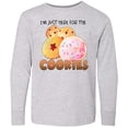 thumbnail image 3 of Inktastic I'm Just Here for the Cookies Long Sleeve Youth T-Shirt, 3 of 5