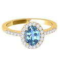 thumbnail image 2 of Aonejewelry 2.45 Ct. Ttw Diamond and Oval Shaped Blue Topaz Ring in 10K Yellow Gold, 2 of 4