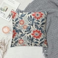 thumbnail image 2 of Orange Throw Pillow Covers,Cottage Rustic with Blooming Floral Pattern Pillowcases,Decorative Round Square Lumbar Pillows Cushion Covers for Couch Sofa Bed Chair Car, 2 of 5