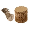 thumbnail image 4 of 100 Uds. Papel Kraft festoneado redondo de 60mm/etiqueta de regalo/etiqueta DIY/etiqueta de equipaje/etiqueta de precio con hilo de yute de 10M (marrón), 4 of 6