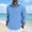 A Blue, variant on Men's Lightweight Casual Shirts Dress Shirts Spring 3/4 Long Sleeve Top Summer Beach Shirts Solid Quarter Button Pullover Tops Blue XXL