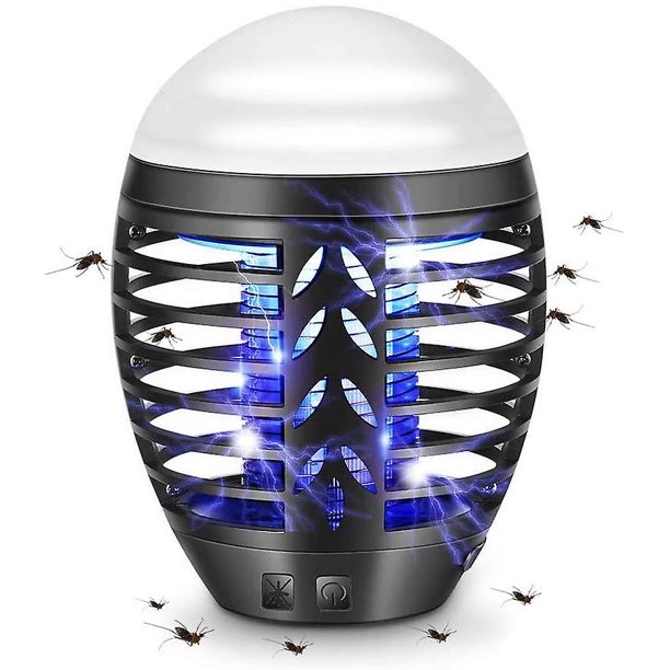 Lámpara para matar mosquitos, Lámpara eléctrica para mosquitos con enchufe USB Insecticida para acampar al aire libre, Trampa para mosquitos con lámpara de respiración, Bandeja de captura desmontable, Afortunado Sencillez