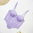 thumbnail image 4 of Xfvqtps Womens Corset Crop Tops Sling Tube Top Spaghetti Straps Irregular Hemline Bustier Vest Waist Corset Flexible Boned Support Purple, 4 of 6