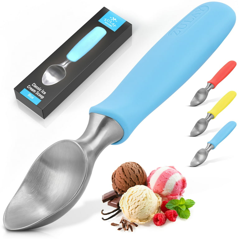 Zulay Kitchen Ice Cream Scoop With Rubber Grip - Blue, 1 - Gerbes