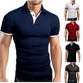 thumbnail image 4 of LRGSHF Men's Polo Shirts Short Sleeve Basic Casual Summer Fitted Pullover Breathable Lightweight Solid 3-Button Short Sleeve Golf Shirt, 4 of 4