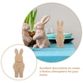 thumbnail image 6 of Raindrops Wooden Bunny Figurine Carved Statue Decorative Desktop Craft Sculpture for Home and Office, 6 of 8