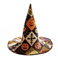 thumbnail image 2 of Witch Hat for Women Halloween Vintage Floral Pointed Wizard Hat Ghost Wide Brim Quilted Cosplay Costume Accessories Adults, 2 of 4