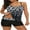 Black White Flowers, variant on Zando Plus Size Tankini Swimsuits for Women High Waisted Swimsuits Plus Size Bathing Suit for Women Tummy Control Swim Suits Red Black Leaves XXL