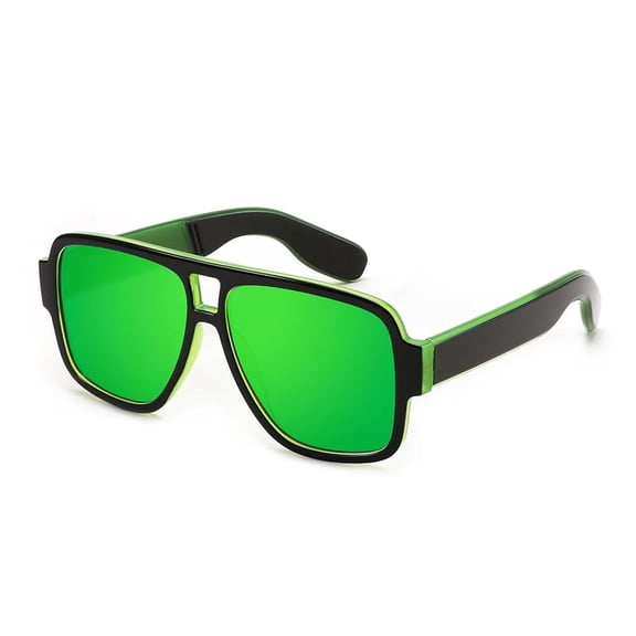 Karsaer Retro 70s Aviator Sunglasses for Men Women, Vintage Double Bridge Square Frame Pilot Sun Glasses K7123
