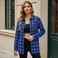 thumbnail image 4 of Flannel Button Down Shirts for Women Casual Plaid Tops Long Sleeve Shirt, 4 of 7
