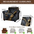 thumbnail image 7 of FKELYI Marble Black Gold Print Stretch Armchair Slipcover 2 Pcs Set Couch Sofa Cover with Separate Cushion Cover Non-Slip Furniture Protector Washable Living Room Decor, 7 of 7