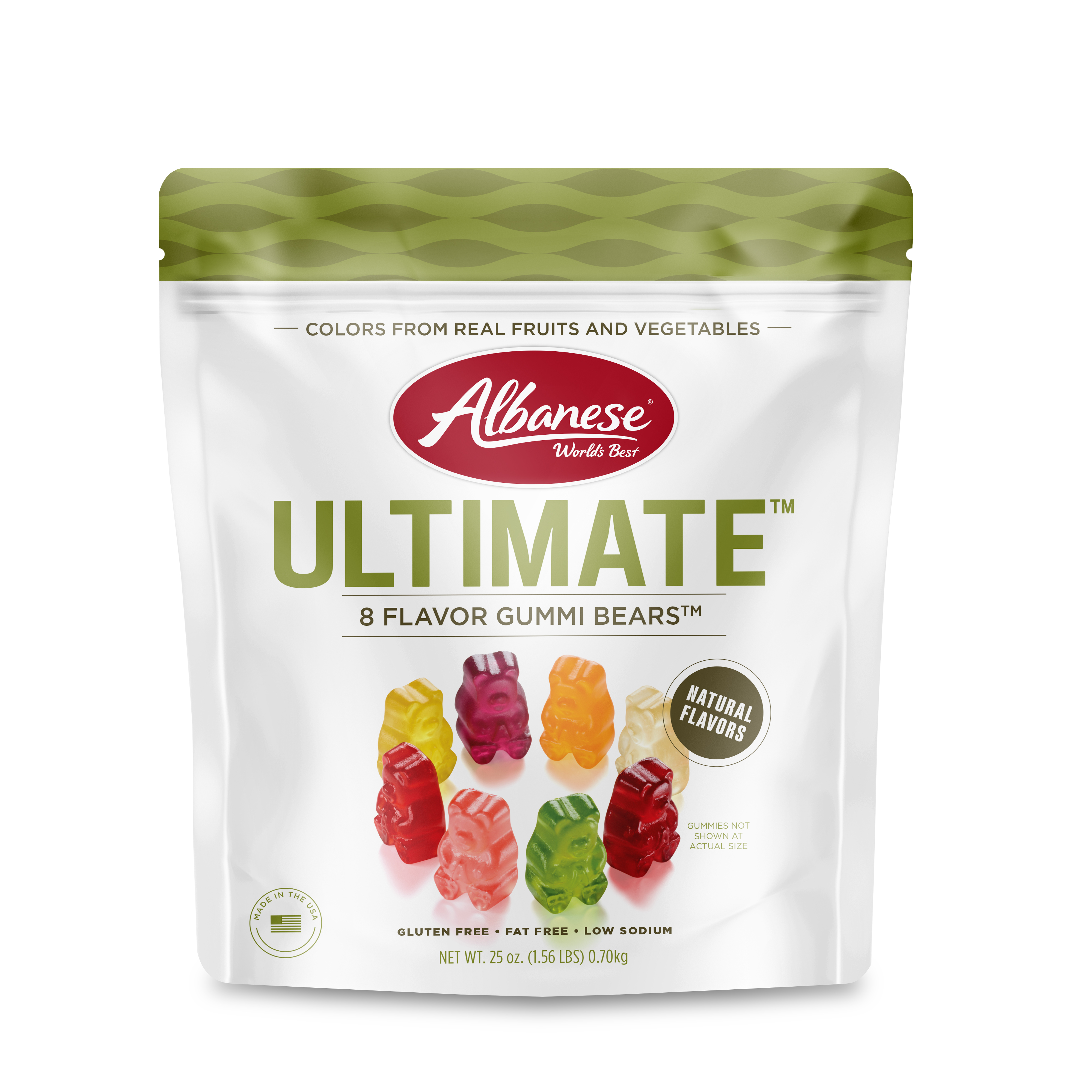 Albanese Ultimate Natural 8 Flavor Gummi Bears Bag, 25 oz