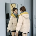 thumbnail image 2 of Vedolay Womens Hooded Parka Coat Solid Rain Jacket Outdoor Waterproof Hooded Loose Coat Beige,3XL, 2 of 4