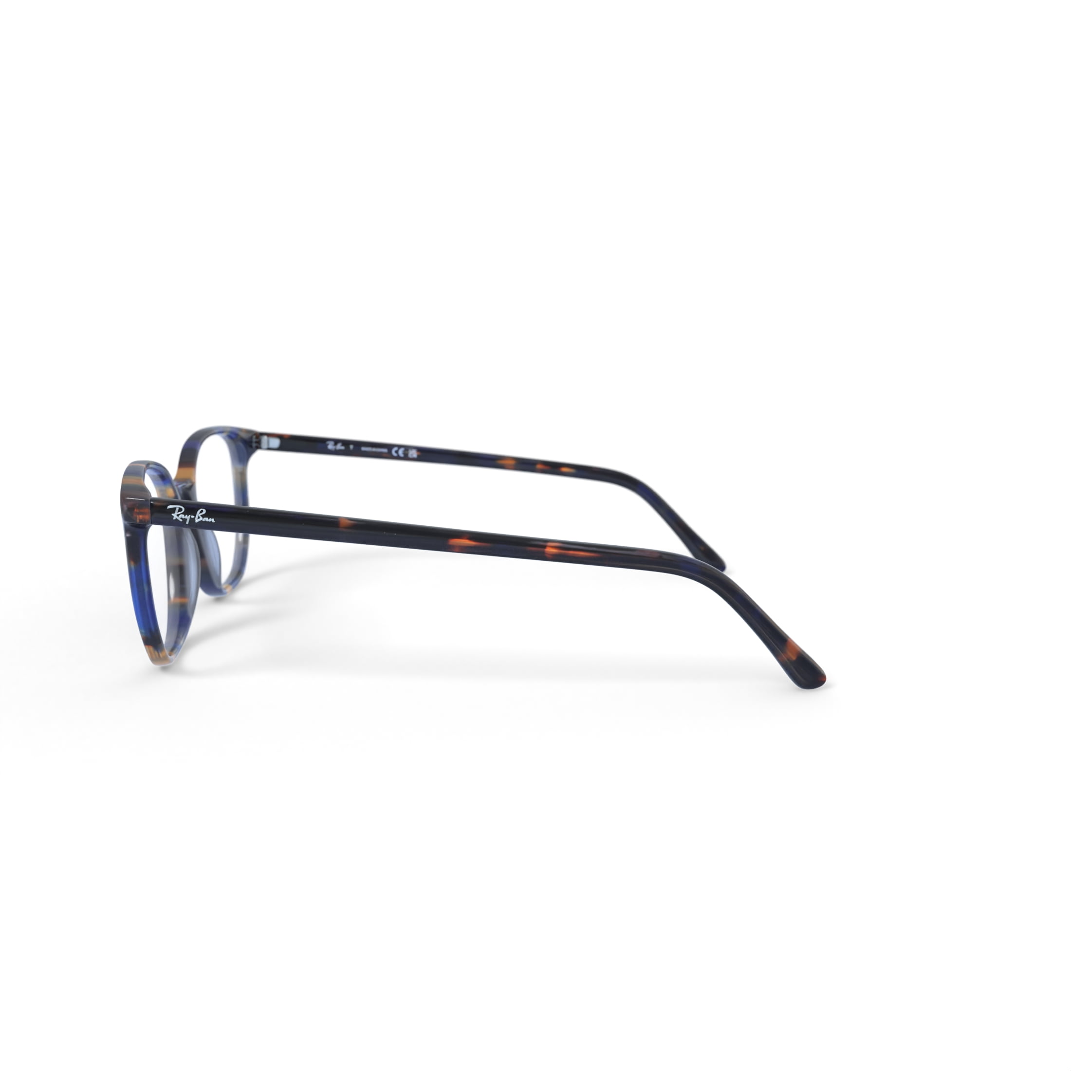 Ray-Ban Unisex Size 50 Irregular Elliot Optics Eyeglasses, Yellow and Blue Havana/Demo Lens